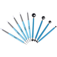 Caydo 9 piezas de herramientas de lápiz táctil, 5 piezas 2 vías total 10 diferentes DIY silicona y cerámica arcilla herramienta de sangría y 4 piezas de doble extremo metal bola herramientas - Arteztik
