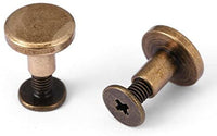 20 remaches de cabeza plana de cobre, latón, tuercas, clavos, remaches de piel, accesorios de remaches, 5mm - Arteztik

