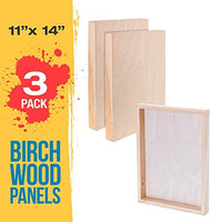 U.S. Art Supply - Tableros de madera de abedul, 16.0 x 20.0 in, base de 1.5 in de profundidad (paquete de 2) lienzos de pared de madera para artistas – Pintura de medios mixtos, acrílico, aceite, etc. - Arteztik
