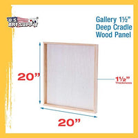 U.S. Art Supply - Tableros de madera de abedul de 24.0 x 24.0 in (24 x 24 pulgadas) de profundidad de artista (2 unidades) – lienzo de pared de madera de profundidad – pintura de medios mixtos, acrílico, aceite, encáustico - Arteztik

