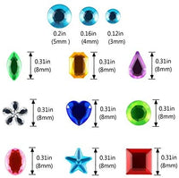 UnityStar - Juego de 900 pegatinas autoadhesivas con diamantes de imitación, para Halloween, Navidad, manualidades, maquillaje, festivales, carnaval, 3, 4 o 0.197 in, con 15 colores - Arteztik
