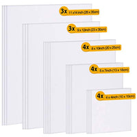Paneles de lona – Paquete multi, 100% algodón, 4 x 4, 5 x 7, 8 x 10, 9 x 12, 11 x 14 pulgadas, paquete de 18 0.118 in de grosor - Arteztik
