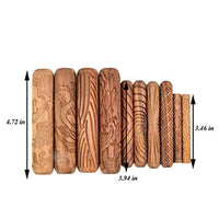 Lzttyee - Juego de 10 rodillos para modelado de arcilla con mango de madera, juego de herramientas de cerámica con varios patrones - Arteztik
