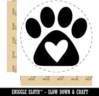 Sello de goma con diseño de huella de perro con corazón para estampar planificadores de manualidades. - Arteztik
