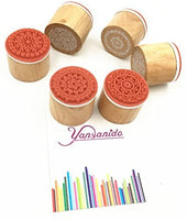 Minijuego de sellos de madera Yansanido, 12 unidades, para hacer bricolaje, con caja de madera - Arteztik

