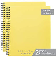 Cuaderno de bocetos 2 unidades, tapa dura encuadernado en espiral, 80 hojas, 74 libras, papel de dibujo sin ácido blanco con perforado 8.5 por 11 en páginas, para artistas profesionales y estudiantes, cubierta negra - Arteztik
