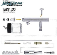 Master Airbrush s622-set Master S62 All-Purpose precisión dual-action sifón Feed Airbrush Pro Set con 3 conjuntos de boquilla - Arteztik
