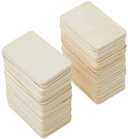 Darice Pie en forma rectangular (50 piezas) – La madera sin terminar es fácil de pintar, manchar, embellecer – Perfecto para proyectos de arte y manualidades – Cada pieza mide 2.08 x 1.37 pulgadas, 0.118 in T, natural, 50 unidades - Arteztik
