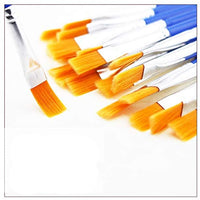 Juego de 50 pinceles de pintura, mango de plástico corto, cepillos de pelo de nailon para pintura acrílica, acuarela, arte, para niño, artista, estudiante, principiante, Mix(25plana +25round#1) - Arteztik
