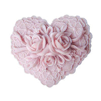 Silicona Jabón Art Clay Craft Molde forma de corazón delicado patrón floral - Arteztik

