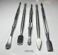 Juego de herramientas de acero inoxidable para tallar cera de 6 piezas, contenedor de silicona y estuche de transporte de metal protector incluido. - Arteztik
