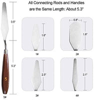 Juego de 14 cuchillos de paleta de acero inoxidable con espátula, accesorios de arte profesional con mango de madera para pintura de aceite o acrílico y mezcla de colores - Arteztik
