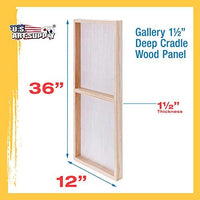 U.S. Art Supply - Tableros de madera de abedul para verter, 4 x 12 pulgadas, galería, 1 – 1/2 pulgadas de profundidad, cuna (paquete de 4) – Lienzo de pared de madera de profundidad de artista – Pintura para manualidades mixtas, acrílico, aceite, encausta - Arteztik

