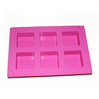 X-Haibei - Molde de silicona para jabón de 6 cavidades para manualidades caseras, 2.0 in de ancho, 2.0 in de largo, 1.0 in de profundidad por cavidad - Arteztik
