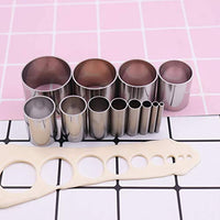 Juego de 12 cortadores de arcilla, de acero inoxidable, redondos, con forma de círculo, moldes para mini galletas, herramientas de perforación para arcilla, alfarería, manualidades con estuche de almacenamiento - Arteztik
