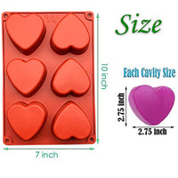 Actvty - Moldes de silicona con forma de corazón, 6 cavidades, juego de 2 moldes de corazón para bomba de chocolate, jabón hecho a mano, pastel, gelatina, pudín (marrón) - Arteztik
