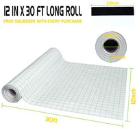Acerich - Cinta de transferencia transparente para vinilo de 98.4 x 29.5 ft con rollo de papel de transferencia de rejilla verde, vinilo adhesivo para letreros, adhesivos de pared, puertas, ventanas (verde) - Arteztik
