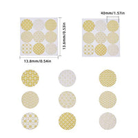 PH PandaHall 50 hojas círculos, pegatinas de pegatinas para cuadros de paster, pegatinas decorativas para caja de regalo, decoración de álbumes de recortes, decoración (450 piezas en total) - Arteztik
