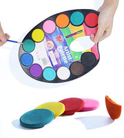 Juego de pintura de acuarela para niños, lavable y no tóxico, 12 colores de acuarela, pigmento con paleta de fácil agarre, perfecto para principiantes, educación artística para niños - Arteztik
