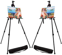 Artecho - Caballete de caballete para artista, 2 unidades, soporte de trípode de aluminio para pintura, soporte de lona de 20.9 in a 65.4 in - Arteztik
