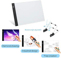 MACTING - Tablero de luz LED A4 para pintura de diamantes, caja de luz ultrafina, con bolsa de transporte, cable USB, brillo regulable y soporte ajustable, herramientas de dibujo ligero para adultos y niños - Arteztik
