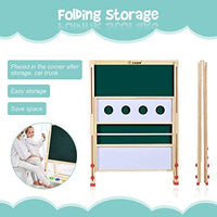 LingXiStudio - Caballete de madera todo en uno para niños con rollo de papel de doble cara para pizarra blanca, accesorios magnéticos - Arteztik
