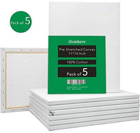 Homkare 11x14 Inch Stretched Canvas Pre-Stretched Canvas for Painting (Pack of 5) - Arteztik
