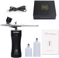 REEXBON Kit de aerógrafo inalámbrico, portátil, juego de pistola de aire con compresor, recargable, sin cable, para decoración de tartas, maquillaje, arte de uñas, modelo, pintura, tatuaje, manicura - Arteztik
