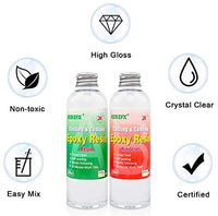 Kit de revestimiento de cristal transparente de resina epoxi 33.8 fl oz/38.4 oz – 2 piezas de resina de fundición para arte, manualidades, fabricación de joyas, mesas de río, guantes, taza de medición y palos de madera - Arteztik
