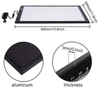 A3 Light Box Light Pad marco de aluminio Touch Dimmer 11W Super Bright Max 4500 Lux con bolsa de transporte/almacenamiento (A3 Light Pad) - Arteztik

