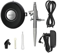 Kit de aerógrafo, Fy-Light multipropósito de alimentación por gravedad de una sola acción con mini compresor de aire portátil para maquillaje, aficiones, manualidades, decoración de tartas, tatuaje - Arteztik
