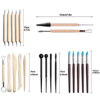 Juego de herramientas de escultura de arcilla, 30 piezas de cerámica de madera para tallar, arcilla de cerámica, kit de herramientas de modelado con bolsa portátil para principiantes, manualidades profesionales - Arteztik
