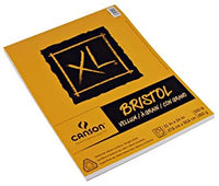 Canson XL Series Bristol - Bloc de papel de vitela para lápiz, acabado de vitela, plegable, 100 libras, 9 x 12 pulgadas, blanco brillante, 25 hojas - Arteztik
