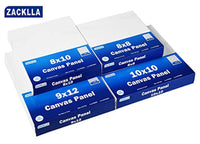 Zacklla Painting Canvas Panels Multi Pack, 8x8", 8x10", 10x10", 9x12" Set de 48, Canvas Boards for Painting - Arteztik
