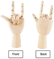 Modelo maniquí de madera seccionada de mano izquierda/derecha Fashionclubs, de 7", articulada, para dibujar, bosquejar, pintar - Arteztik
