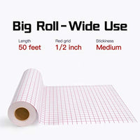 YRYM HT Cinta de papel de transferencia de vinilo transparente Roll-12 x 50 pies con rejilla de alineación para Silhouette Cameo, Cricut vinilo adhesivo para calcomanías, letreros, ventanas, pegatinas - Arteztik

