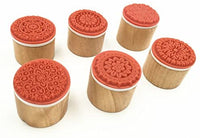 Minijuego de sellos de madera Yansanido, 12 unidades, para hacer bricolaje, con caja de madera - Arteztik
