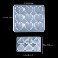 iSuperb - 1 juego de moldes de resina para moldes de silicona con forma de corazón para moldeado de silicona - Arteztik
