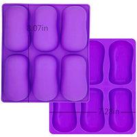 MCHEN - Moldes ovalados rectangulares de silicona para hornear jabón, jabón, tartas de queso, pasteles, magdalenas, tartas y jabones, 2 unidades - Arteztik

