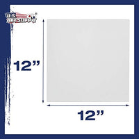 US Art Supply - Lienzo estirado sin ácido, 12.0 x 12.0 in, 7 unidades, 3/4 perfiles, imprimado, Gesso (paquete de 7 lienzos) - Arteztik
