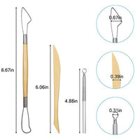 Herramientas para esculpir arcilla de cerámica AIFUDA, 22 herramientas de tallado de cerámica con mango de madera, raspador de metal y herramientas de moldeo de arcilla de plástico, para escultura de cerámica de arcilla de corte de sangría - Arteztik
