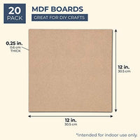 Tablero de MDF, hojas de aglomerado para manualidades (12.0 x 12.0 in, 20 unidades) - Arteztik
