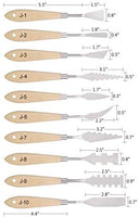 Juego de 14 cuchillos de paleta de acero inoxidable con espátula, accesorios de arte profesional con mango de madera para pintura de aceite o acrílico y mezcla de colores - Arteztik
