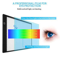A4 LED de la placa de copiado de la placa de luz, cable de alimentación USB de rastreo de la mesa de la luz de la mesa ultra delgada A4 de la placa de copia, pantalla de dibujo, brillo ajustable con accesorios - Arteztik
