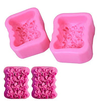2 moldes de jabón de silicona 3D para velas, fondant decoración de pasteles, chocolate, dulces, azúcar, gelatina, barra de loción, arcilla Ploymer - Arteztik
