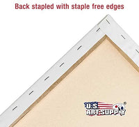 U.S. Art Supply - Lienzo estirado de 7.9 x 15.7 in, 12 onzas, imprimado, paquete de 6, profesional blanco en blanco de 0.7 in, perfil pesado, Gesso sin ácidos, paquete a granel, pintura, vertido de acrílico, pintura al óleo - Arteztik
