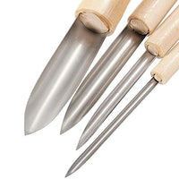 4 piezas de cortadores de agujeros semiredondos de acero inoxidable y mango de madera, arcilla de cerámica, herramientas para modelar círculos. - Arteztik
