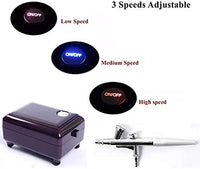 Youteo - Kit de aerógrafo de acción única con mini compresor de aire para decoración de tartas, maquillaje, diseño de uñas, tatuaje, pintura de modelos - Arteztik
