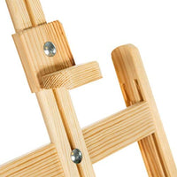 Caballete de estudio de madera de mesa con marco en H de 17 pulgadas de alto – caballete de pintura y exhibición de madera de pino natural, soporta hasta 12 pulgadas, soporte de escritorio resistente - Arteztik
