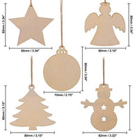 4 piezas grandes sin terminar pintables en blanco de madera de 11.6 x 11.8 pulgadas decoración de festivales de Navidad, árbol de Navidad colgante de madera para niños DIY arte manualidades (letras caseras) - Arteztik
